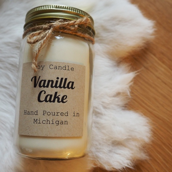 Other - Handmade Vanilla Cake Soy Wax Candle 8oz Glass Jar